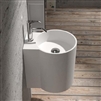 Hotel Rochester Round Shaped Ceramic Sink With Attached Chrome Faucet