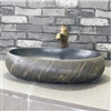 Hospitality BathSelect Greenville Round Shaped Deck Mount Ceramic Bathroom Vessel Sink In Black Finish