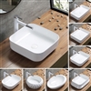 BathSelect Square Shaped Ceramic Deck Mount Sink In Pure White Finish