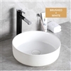 BathSelect Round Shaped Deck Mount Ceramic Sink In Pure White Finish
