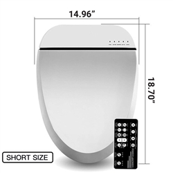 BathSelect Intelligent Toilet Seat With Temperature Display And Remote Control In Pure White Finish