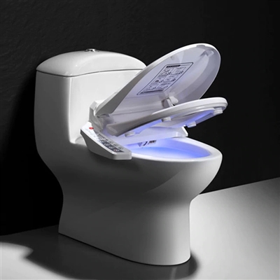 BathSelect Intelligent Toilet Seat In Pure White Finish With Electronic Bidet And Panel Control