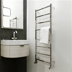 BathSelect Stainless Steel 8 Bar Wall Mount Electric Towel Warmer In Chrome Finish