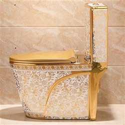 Lavatory in white and gold floral design