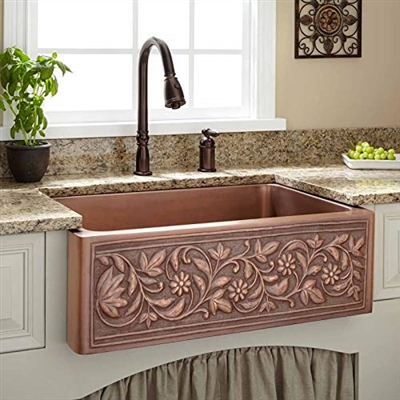 Rectangular Antique copper kitchen sink