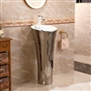 Pedestal ceramic sink in silver