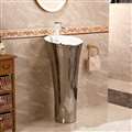 Hotel Belmonte Pedestal Ceramic Sink In Silver