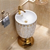 Pedestal Round Sink With Faucet