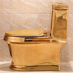 Lavatory in shiny gold