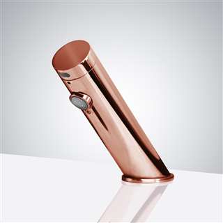 BathSelect Contemporary Automatic Commercial Sensor Faucet in Rose Gold