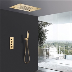 Fontana 20 Inch LED Gold Thermostatic Shower Panel Set