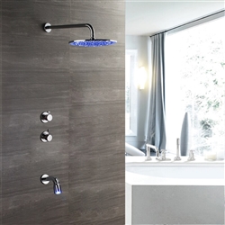 Leo Hospitality Chrome Finish LED Shower Set with Mixer and LED Faucet