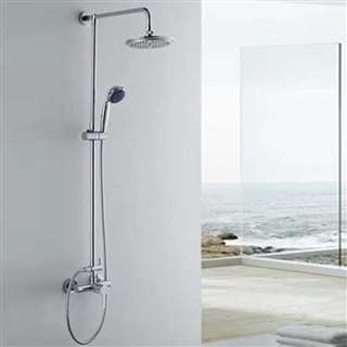 Adela Hotel Wall Mount Round Shower Set in Chrome Finish