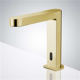 BathSelect Brushed Gold Superb L-Body Automatic Motion Sensor Faucet