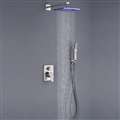 brushed nickel wall mounted thermostatic mixer shower set