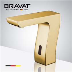 Hospitality Bravat Trio Commercial Motion Sensor Faucets Brushed Gold Finish