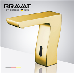 For Luxury Suite Bravat Trio Commercial Motion Sensor Faucets Gold Finish