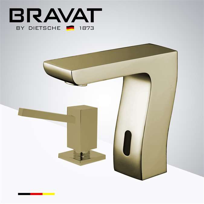 Bathselect Brushed Gold Bathroom sensor motion faucets