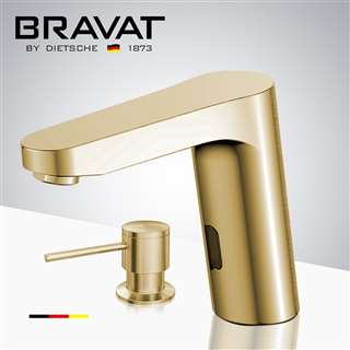 Bathselect Brushed Gold Bathroom sensor motion faucets