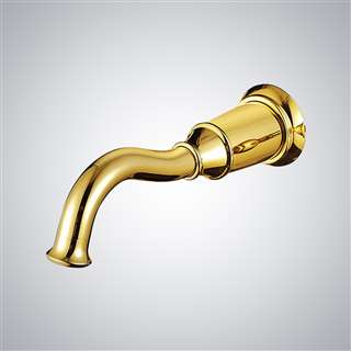 Bathselect Polished Gold Wall Mount Commercial Touchless Sensor Faucets