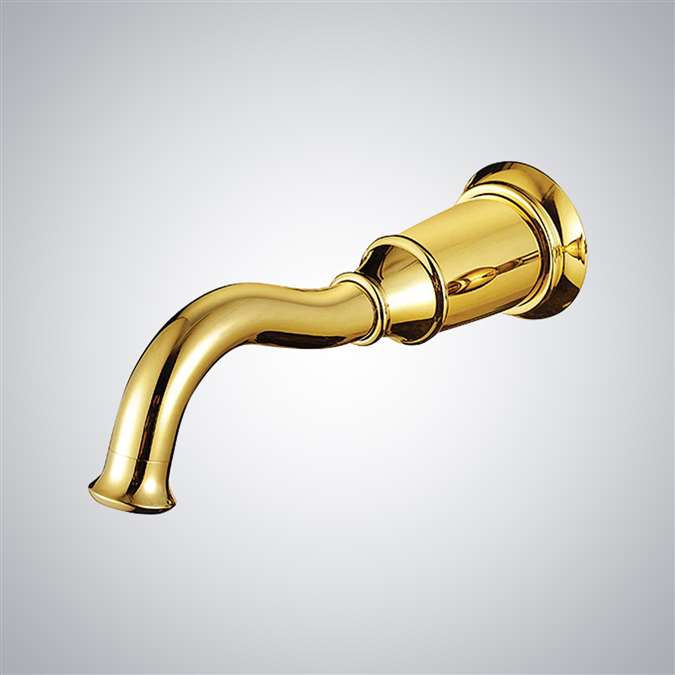 Bathselect Polished Gold Wall Mount Commercial Touchless Sensor Faucets