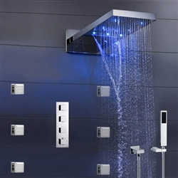 Dijon 22" LED Color Changing Thermostatic Waterfall Rain Shower System