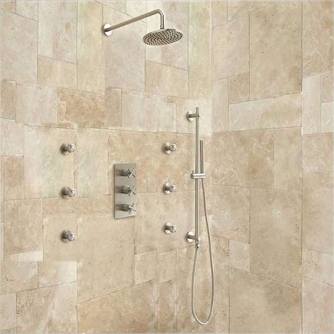 Hotel Brushed Nickel Velaro Shower Set