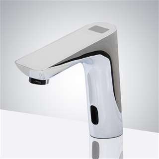 New Brand Digital Display Bathroom Automatic Hands Touch Free Sensor Faucet Chrome Brass Sink Mixer Tap Faucet