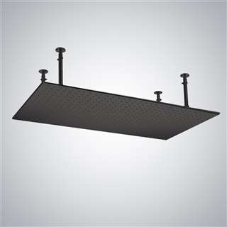 For Luxury Suite BathSelect 20" by 40" Matte Black Square Color Changing LED Rain Shower Head