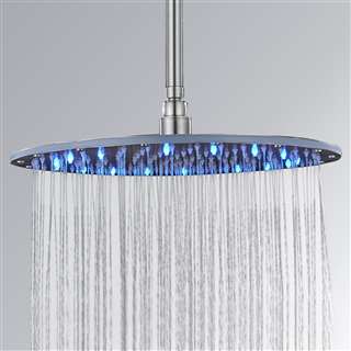 20 inch Brushed Nickle round led rainfall showerhead