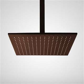 Hospitality 8" Light Oil Rubbed Bronze Square Color Changing LED Rain Shower Head