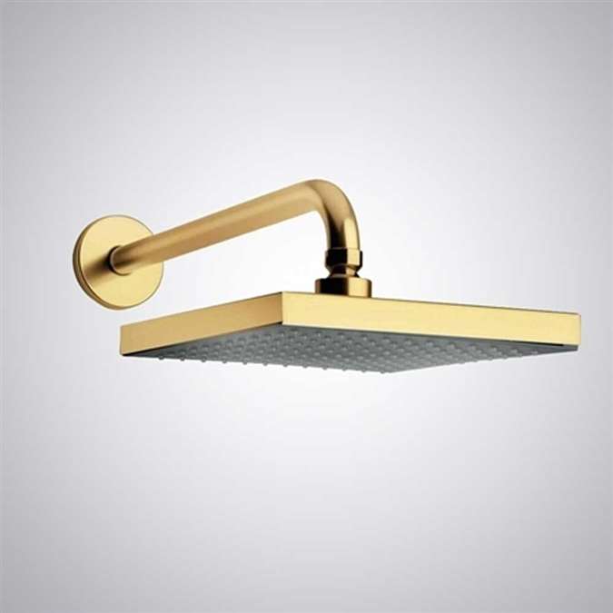 For Luxury Suite 12 Inch Gold Tone Square Rain Shower Head – Front View
