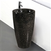 Crimea Shiny Black Marble Ceramic Bathroom Sink With Freestanding Faucet