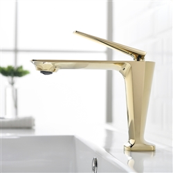 Verona Deck Mount Brushed Gold Finish Single Lever Sink Faucet Mixer
