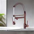 Rio Pull Out Spring Kitchen Sink Faucet Mixer In Rose Gold Finish