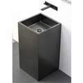 BathSelect Hotel Cube Shaped Solid Brass Freestanding Pedestal Bathroom Sink In Dark Oil Rubbed Bronze Finish