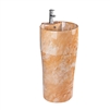BathSelect Naples Freestanding Fancy Hand Wash Pedestal Light Brown Marble Design Sink & Faucet
