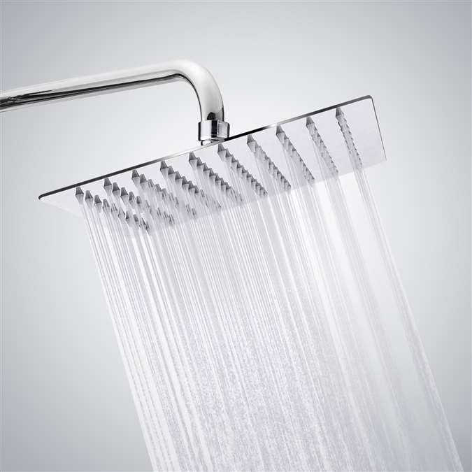 BathSelect Lano Stainless Steel  Rotatable Square Rain Chrome Finish Shower Head