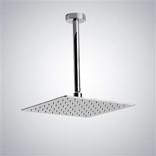 Reno Contemporary Style Chrome Finish Rain Square Shower Head