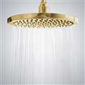 Naples Round Stainless Steel Wall Mount Rainfall Shower Head In Brushed Gold Finish