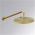 Hostelry Lima Round Stainless Steel Wall Mount Rainfall Shower Head With Hot And Cold Mixer In Brushed Gold