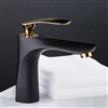 BathSelect Hospitality Single Handle Polished Gold Long Reach Spout Black Painting Bathroom Faucet
