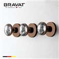 Bravat Gold Three Crystal Handle Thermostatic Bathroom Shower Mixer