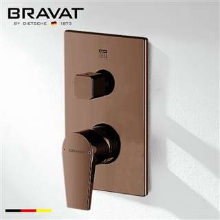 Bravat 2-Way Concealed Wall Mount Shower Valve Mixer In Light Oil Rubbed Bronze Finish