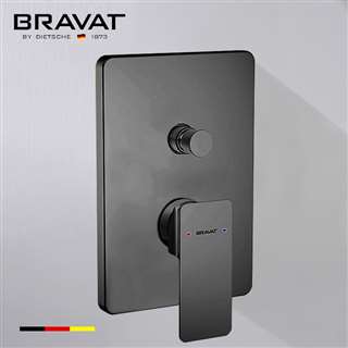 Bravat Solid Brass Square Shower Mixer Control Valve In Dark Oil Rubbed Bronze Finish