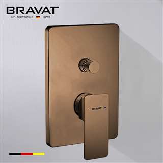 Bravat Solid Brass Square Shower Mixer Control Valve In Light Oil Rubbed Bronze Finish