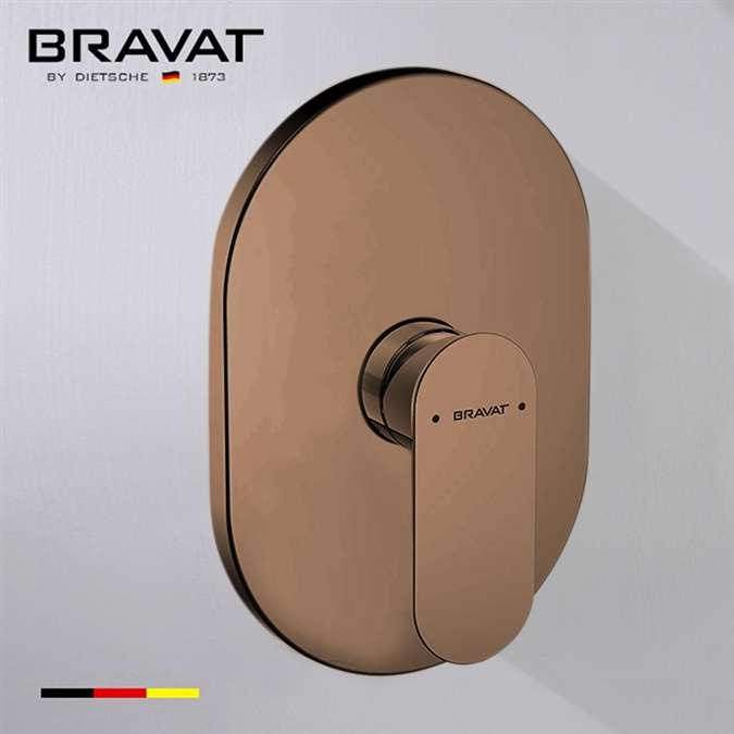 Bravat Single Handle Wall Mount Shower Valve Mixer In Light Oil Rubbed Bronze Finish