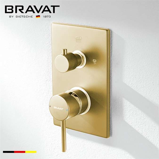 Bravat Brushed Gold  2-Way Shower Mixer Control Valve