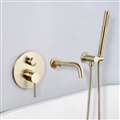 BathSelect Creteil Brushed Gold Shower Mixer Handheld Spray with Tub Faucet Set