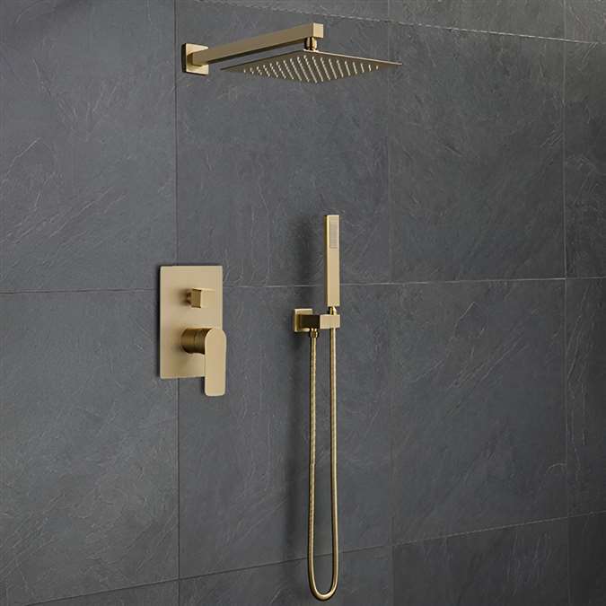 BathSelect Dax Brushed Gold Bathroom Shower Combo Set